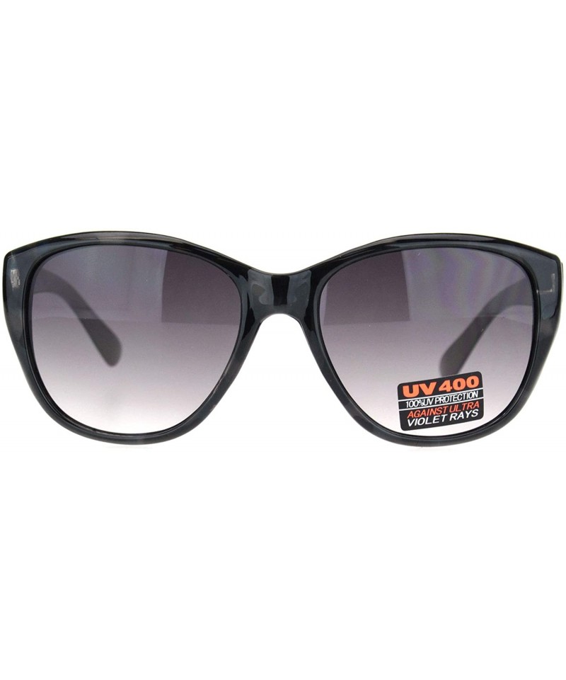 Oversized Womens Tortoise Chic Butterfly Designer Plastic Sunglasses - Black Tortoise Gradient Black - C818N60R6KM $10.67