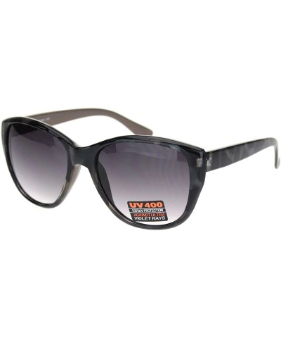 Oversized Womens Tortoise Chic Butterfly Designer Plastic Sunglasses - Black Tortoise Gradient Black - C818N60R6KM $10.67