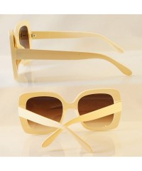 Oversized Oversize Retro Square Riveted Frame Sunglasses Smoke Gradient Lens A123 - Ivory/ Purple Gr - CT18C2XKUUL $11.75