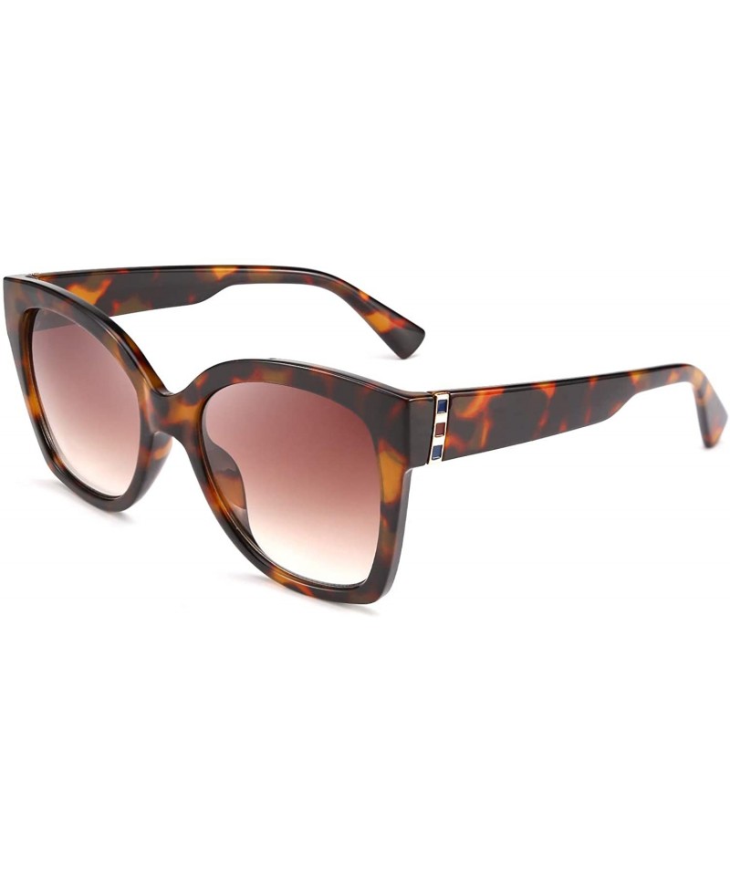 Oversized Retro Oversized Square Sunglasses Stylish Colorful Frame Chic Eyewear for Woman and Men B2597 - 02 Sexy Leopard - C...