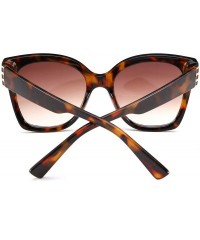 Oversized Retro Oversized Square Sunglasses Stylish Colorful Frame Chic Eyewear for Woman and Men B2597 - 02 Sexy Leopard - C...