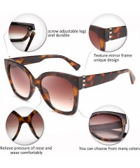 Oversized Retro Oversized Square Sunglasses Stylish Colorful Frame Chic Eyewear for Woman and Men B2597 - 02 Sexy Leopard - C...