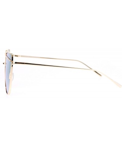 Cat Eye Pink Mirror Reflective Lens Metal Rim Cat Eye Runway Womens Sunglasses - CT17XQ6U4O8 $10.57