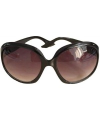 Oval Women Retro Style Anti-UV Sunglasses Big Frame Fashion Sunglasses Sunglasses - Black - CQ194OHM0DK $25.70