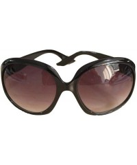 Oval Women Retro Style Anti-UV Sunglasses Big Frame Fashion Sunglasses Sunglasses - Black - CQ194OHM0DK $16.19