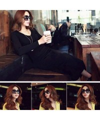 Oval Women Retro Style Anti-UV Sunglasses Big Frame Fashion Sunglasses Sunglasses - Black - CQ194OHM0DK $25.70