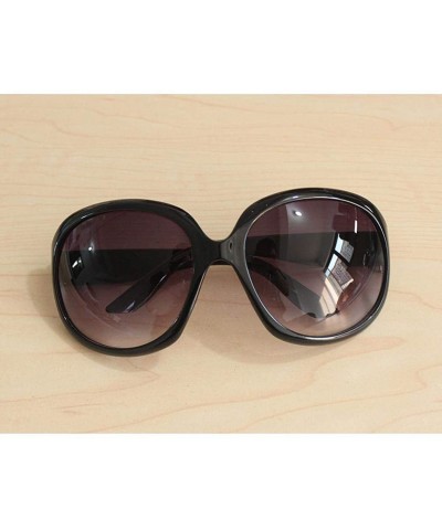 Oval Women Retro Style Anti-UV Sunglasses Big Frame Fashion Sunglasses Sunglasses - Black - CQ194OHM0DK $25.70