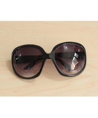 Oval Women Retro Style Anti-UV Sunglasses Big Frame Fashion Sunglasses Sunglasses - Black - CQ194OHM0DK $16.19