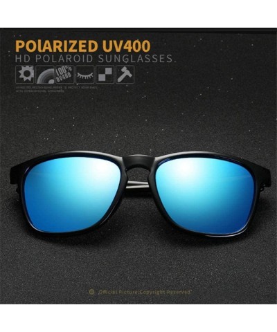 Aviator Mens Polarized Sunglasses Fashion Sun Glasses Male Driving Blue Multi - Blue - C218XE0IO56 $12.20