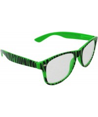 Wayfarer Wayfarer Style Multicolor Zebra Stripes Sunglasses Clear Lens - Green - CD11L1VMFQL $10.84