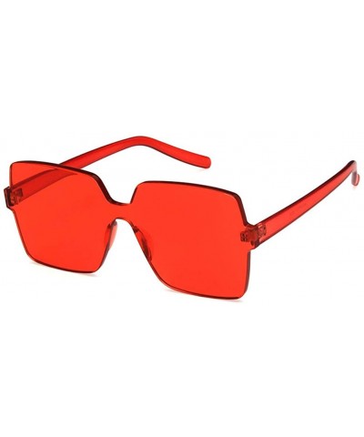 Square Women Sunglasses Fashion Yellow Drive Holiday Square Non-Polarized UV400 - Red - CQ18RI0NOZ5 $7.58