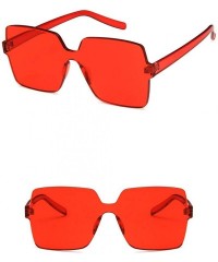 Square Women Sunglasses Fashion Yellow Drive Holiday Square Non-Polarized UV400 - Red - CQ18RI0NOZ5 $7.58