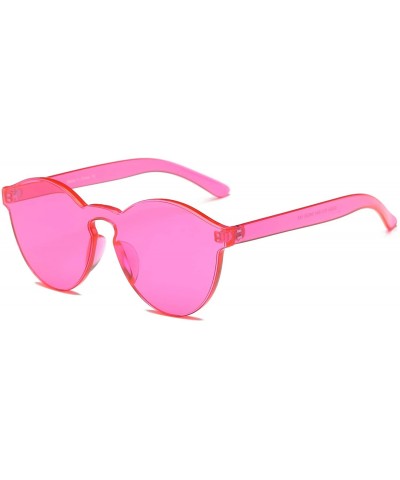 Goggle Women Round Tinted Fashion Sunglasses - Pink - C318WQ6Z8QC $15.69