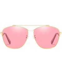 Butterfly Polarized Sunglasses of Women's Antiglare Anti-ultraviolet Fishing Driving Glasses Round Metal Frame - Pink - CQ18W...