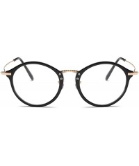 Round Round Frame Nearsighted Glasses Male Female metal frame resin lenses - Bright Black - CN18G6R4I9X $33.04