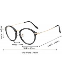 Round Round Frame Nearsighted Glasses Male Female metal frame resin lenses - Bright Black - CN18G6R4I9X $33.04