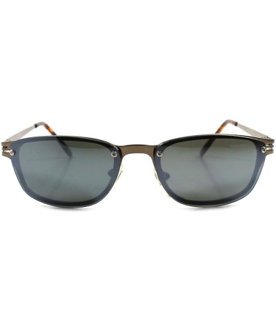 Rectangular Classic Vintage Old Fashion Stylish Mens Rectangle Hipster Sunglasses - Brown - C91892D56Q2 $23.37