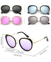 Aviator Oversized Cat Eyes Round Sunglasses for Women - Mirror Polarized Women Sunglasses 100% UV Protection - CU18WW96CWL $1...