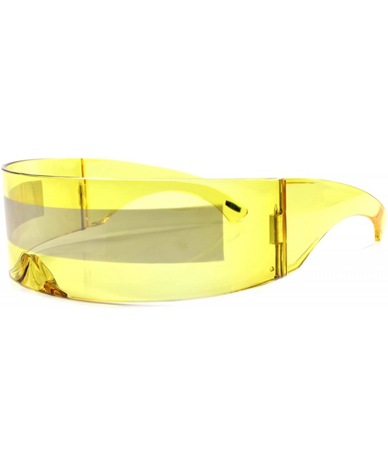 Wrap Bionics Alien Space Robot Cyclops Futuristic Costume Novelty Sunglasses - Yellow - CO18ECEZG2A $10.80
