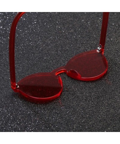 Square Women Ladies Fashion Cat Eye Shades Sunglasses Integrated UV Candy Colored Glasses (Red) - Red - CK184XYTANT $6.95