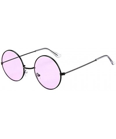 Rimless Round Metal Frame Sunglasses for Women - Classic Candy Color Sun Glasses Retro Circle Eyewear for Teens - F - C4196EM...