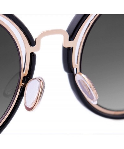 Oval Cat Eye Mirrored Flat Lenses Street Fashion Metal Frame Women Sunglasses Case - CU18EM26U0R $19.96