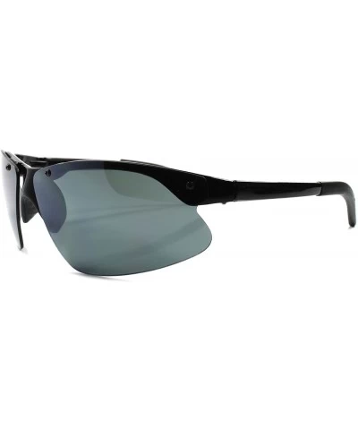 Sport Athletic Baseball Golf Cycling Running Wrap Around Mens Sport Sunglasses - Black & Gray - CC189REH92X $22.94