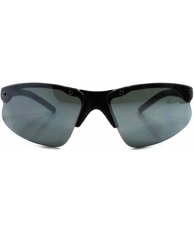 Sport Athletic Baseball Golf Cycling Running Wrap Around Mens Sport Sunglasses - Black & Gray - CC189REH92X $15.19