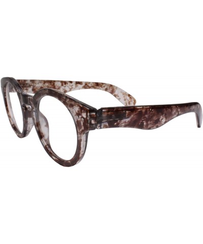 Round Retro Small Keyhole Bold Frame Clear Lens Round Eye Glasses - Gray - CH199ER5785 $13.78