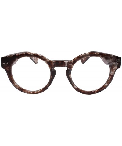 Round Retro Small Keyhole Bold Frame Clear Lens Round Eye Glasses - Gray - CH199ER5785 $13.78
