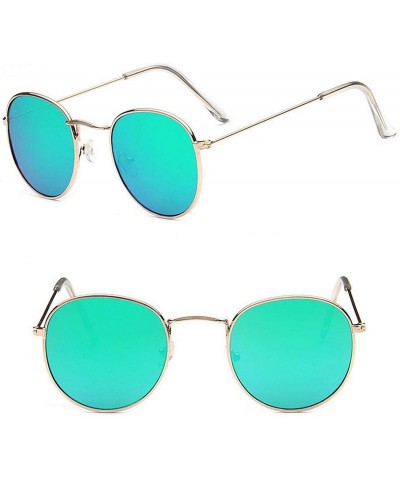 Square Round Retro Sunglasses Women Luxury Glasses Women/Men Small Mirror Oculos De Sol Gafas UV400 - Goldgreen - C7199CD882T...