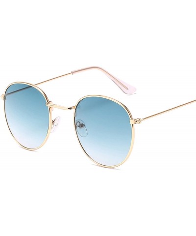 Square Round Retro Sunglasses Women Luxury Glasses Women/Men Small Mirror Oculos De Sol Gafas UV400 - Goldgreen - C7199CD882T...