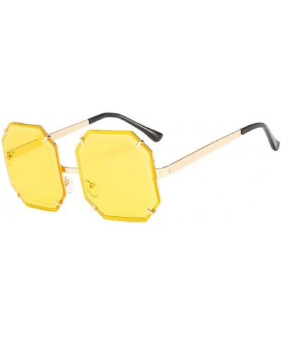 Square Ladies Retro Square Sunglasses Men and Women Gradient Sunglasses UV400 Glasses - C4 - CS18U46NGZL $15.77