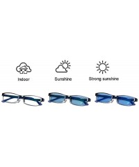 Square Sun Photochromic Sunglasses Men discoloration Blue Lens Metal Square Full Frame Myopia Nearsighted Glasses - CL18YYY4Q...