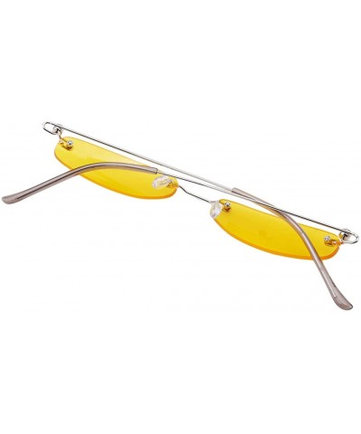 Square Fashion Rimless Delicate Sunglasses Versatile - Orange (Translucent) - CR18ISCNX94 $16.32