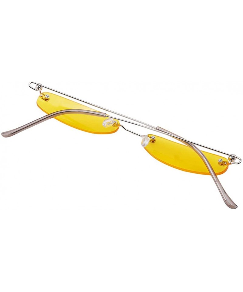 Square Fashion Rimless Delicate Sunglasses Versatile - Orange (Translucent) - CR18ISCNX94 $16.93