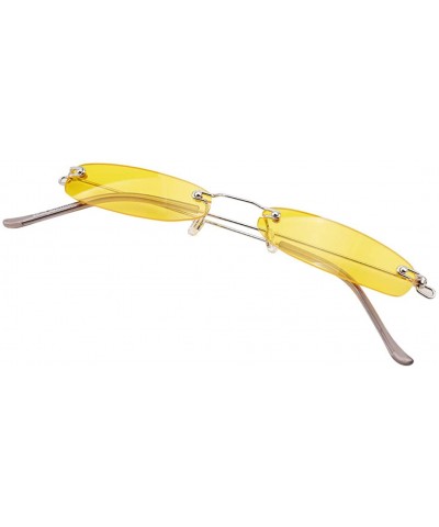 Square Fashion Rimless Delicate Sunglasses Versatile - Orange (Translucent) - CR18ISCNX94 $16.93