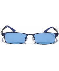 Square Sun Photochromic Sunglasses Men discoloration Blue Lens Metal Square Full Frame Myopia Nearsighted Glasses - CL18YYY4Q...
