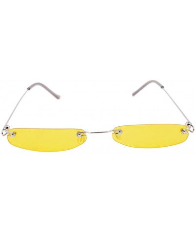 Square Fashion Rimless Delicate Sunglasses Versatile - Orange (Translucent) - CR18ISCNX94 $16.93