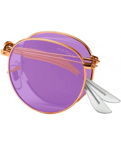 Oversized Unisex Polarized Folding Rimless Sunglasses UV400 Lens Glasses - Purple - CI19038W83Z $29.69