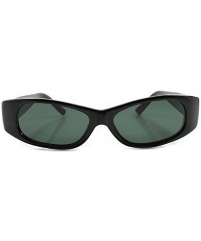 Classic Vintage 80s 90s Rectangle Sunglasses - Black - CV18ECGG7UN