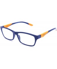 Rectangular Double Injection Lightweight Reading Glasses Free Case - Z1 Matte Dark Blue / Matte Orange - C918YME2OLE $16.94