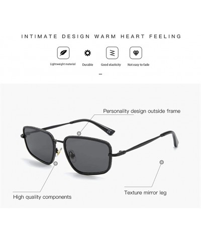 Square Unregularly Square Frame Sunglasses Trendy Glasses for Women Easy Matching - Silvergrey - CI18AY2EWC0 $12.29