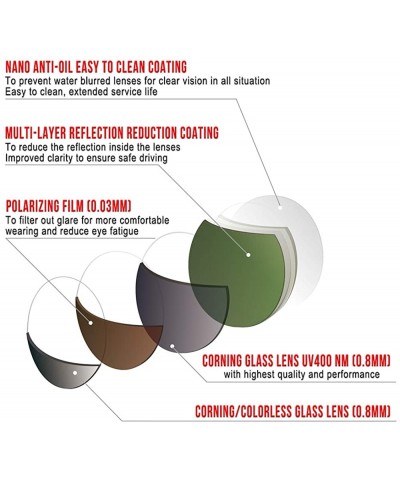 Sport Corning glass lens sunglasses for men & Women italy made polarized option - Tortoise/Brown B15 - CQ193L9R20M $50.53