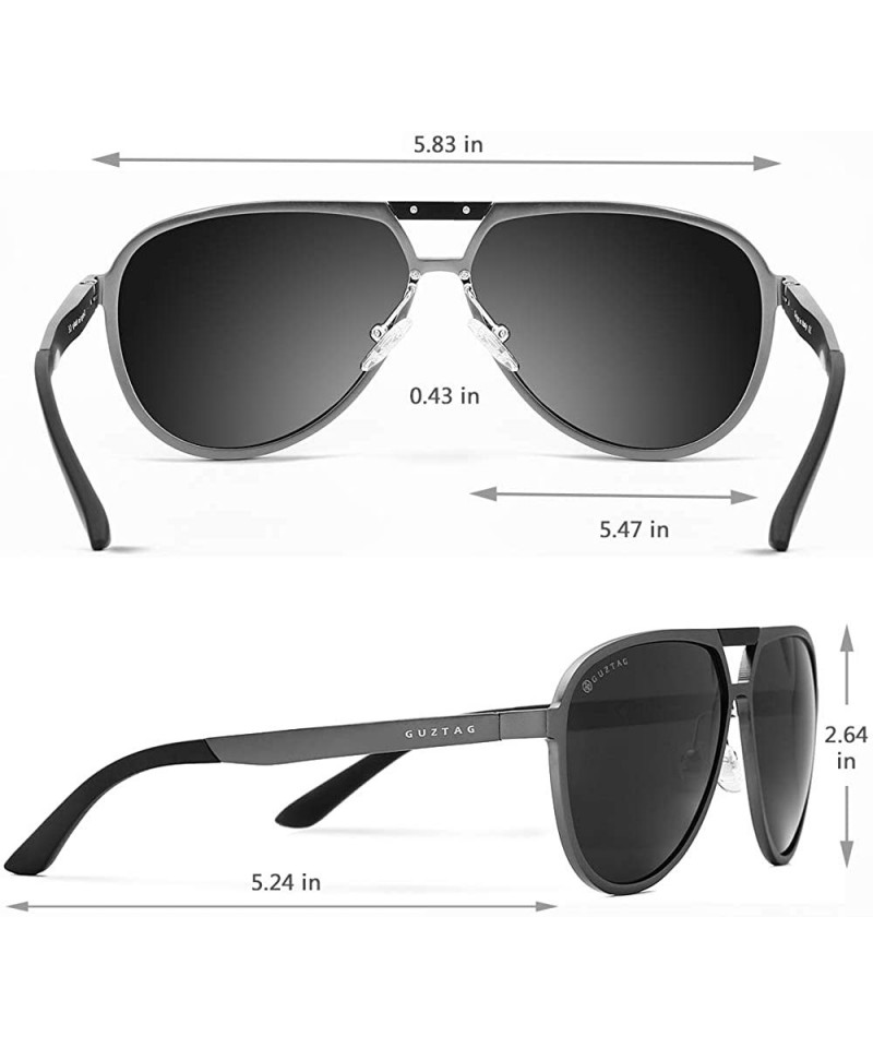 GUZTAG Polarized Aviator Sunglasses For Men Women Aluminum Frame UV400 Lens  G9820