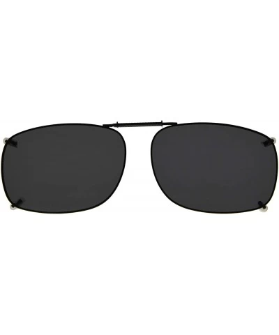 Rectangular Clip-On Sunglasses Men Women Rectangle Polarized Lenses Spring fit 54MMX40MM - Grey Lens - CJ18U07T6Y0 $19.71