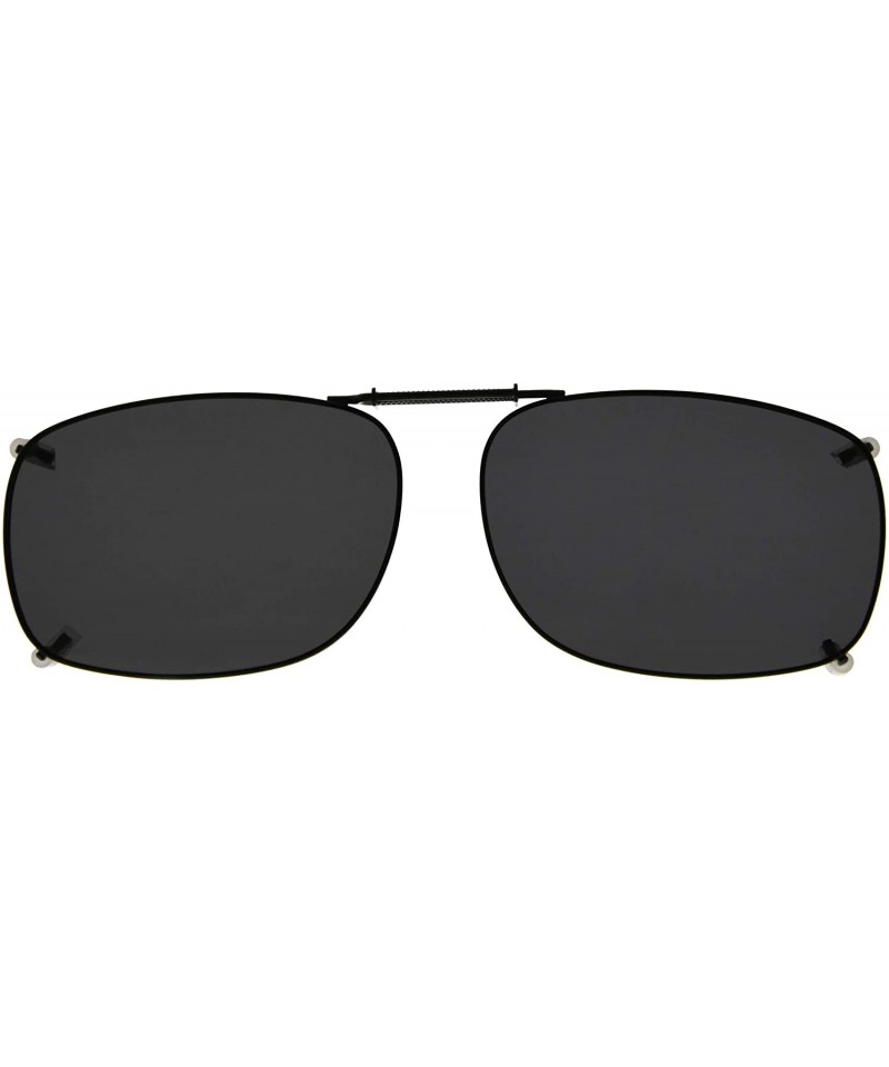 Rectangular Clip-On Sunglasses Men Women Rectangle Polarized Lenses Spring fit 54MMX40MM - Grey Lens - CJ18U07T6Y0 $9.85