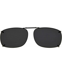 Rectangular Clip-On Sunglasses Men Women Rectangle Polarized Lenses Spring fit 54MMX40MM - Grey Lens - CJ18U07T6Y0 $9.85