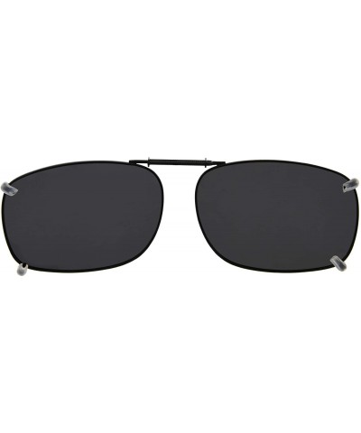 Rectangular Clip-On Sunglasses Men Women Rectangle Polarized Lenses Spring fit 54MMX40MM - Grey Lens - CJ18U07T6Y0 $9.85