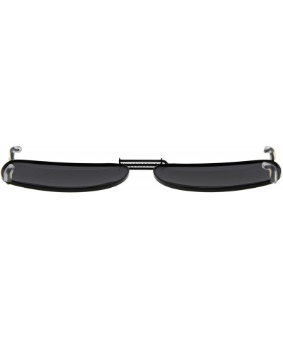 Rectangular Clip-On Sunglasses Men Women Rectangle Polarized Lenses Spring fit 54MMX40MM - Grey Lens - CJ18U07T6Y0 $9.85